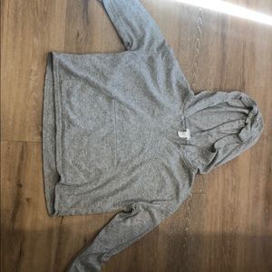 Cropped grey v neck hoodie from forever 21